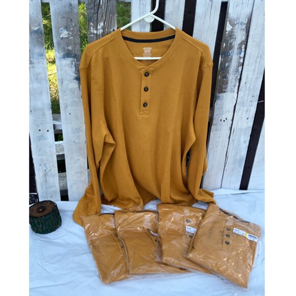 Jockey Long Sleeve Waffle Henley - Warm Cider Color - Multiple Sizes Available - Picture 4 of 7